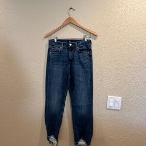 7 For All Mankind Dark Blue Ankle Jeans